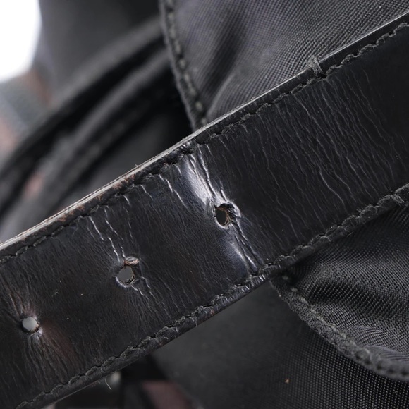 Prada Front Pocket Drawstring Backpack in Black Tessuto with Leather Trim - Picture 6 of 9